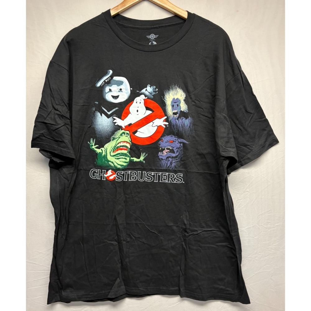 Shirt Mens Black Cotton Ghostbusters Logo Crew Neck Graphic Tee 2X Mad Engine